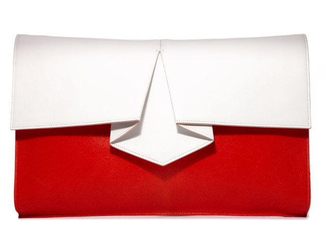 Vionnet Origami Haircalf Clutch