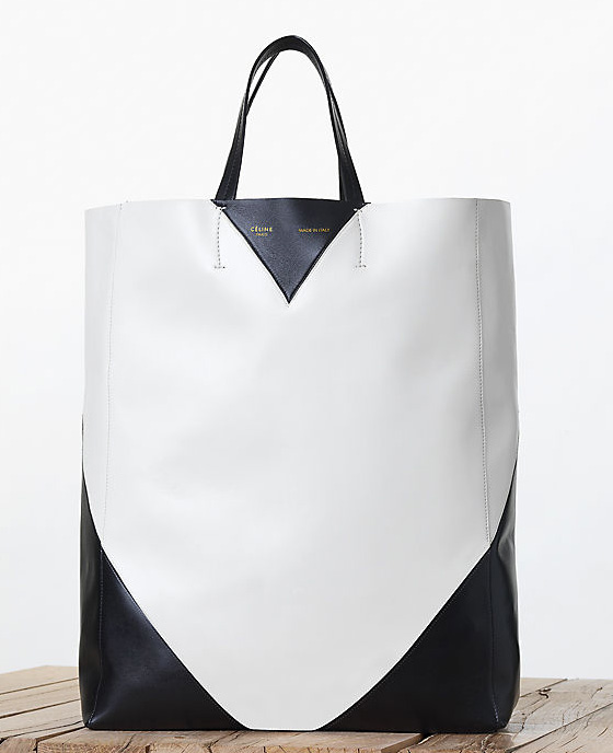 Celine Black and White Vertical Cabas Tote Fall 2013