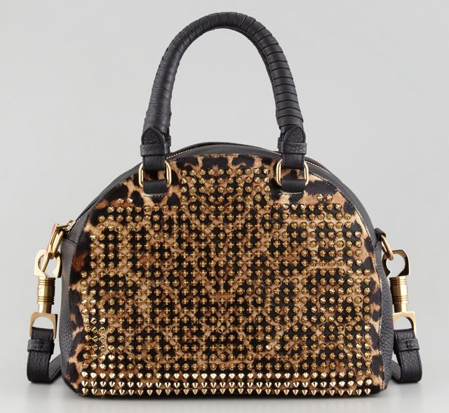 Christian Louboutin Panettone Small Spiked Leopard Bag