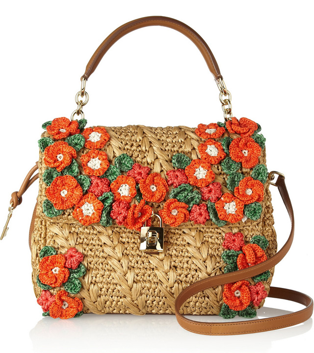 Dolce & Gabbana Miss Dolce Raffia Flower Bag