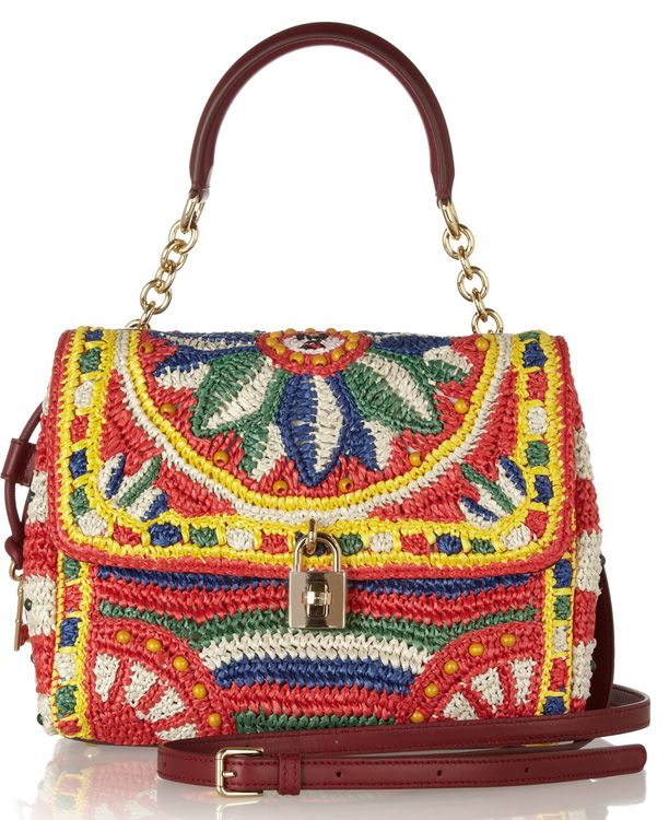 Dolce & Gabbana Miss Dolce Raffia Woven Bag