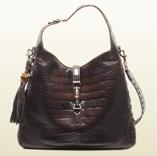 Gucci jackie crocodile shoulder bag on sale