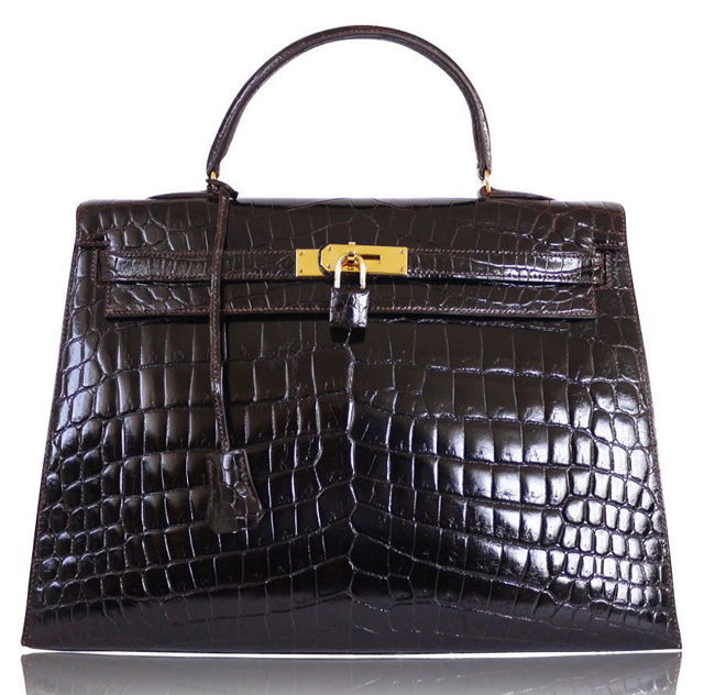 Hermès 1983 Vintage Cocaon Niloticus Crocodile 35cm Kelly Bag