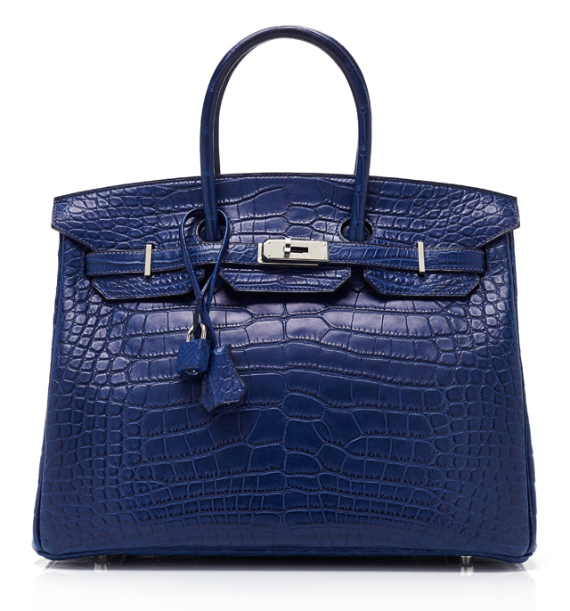 Hermes Matte Blue Crocodile Birkin