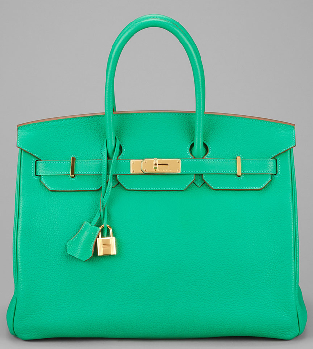 Hermes Menthe Togo Leather 35cm Birkin Bag