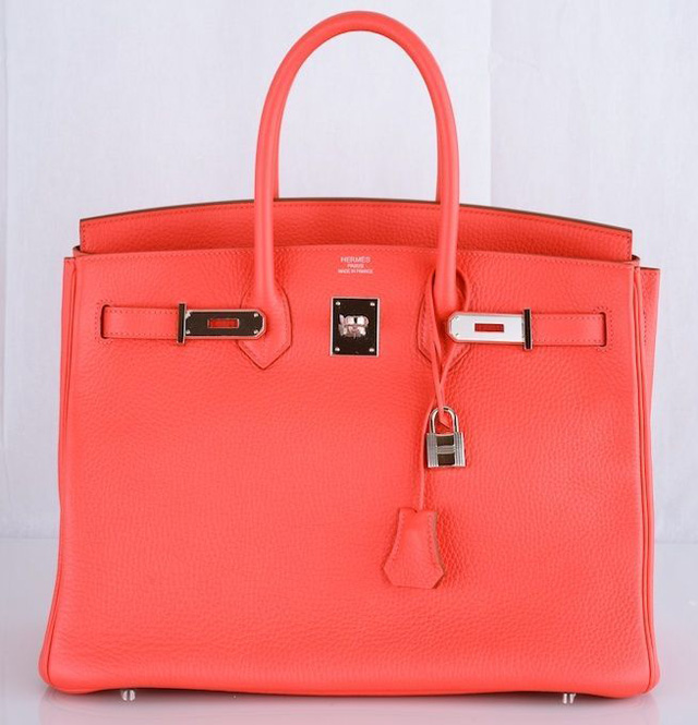 Hermes Rose Jaipur Clemence 35cm Birkin Bag