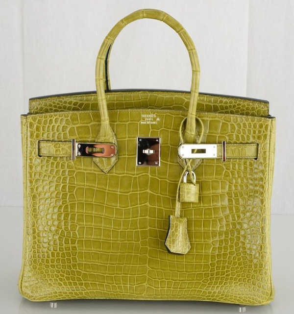 Hermes Vert Anis Porosus Crocodile Birkin 30 CM