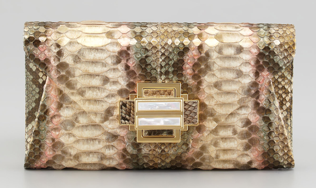 Kara Ross Electra Vintage Python Clutch
