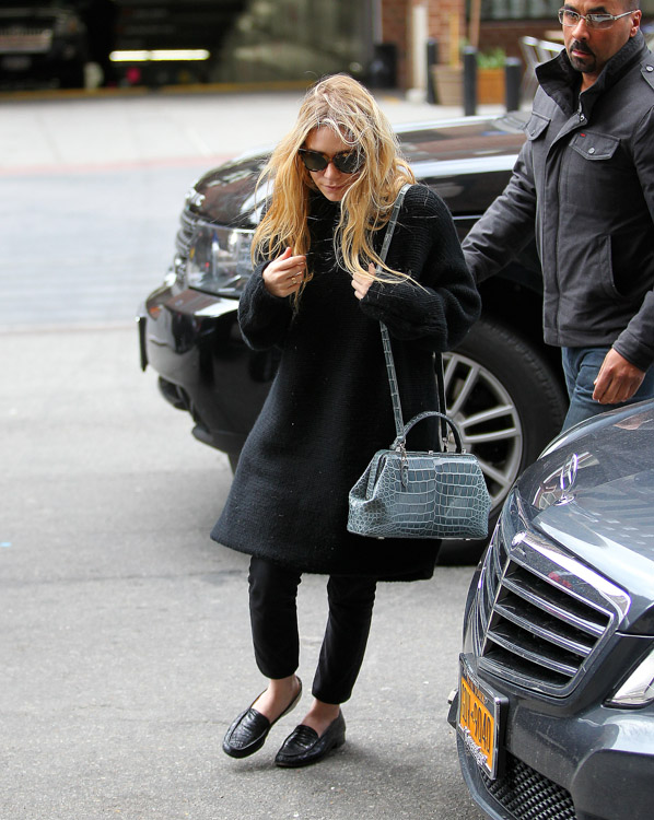 Mary-Kate Olsen carries a The Row Alligator Mini Doctor Bag in NYC (3)