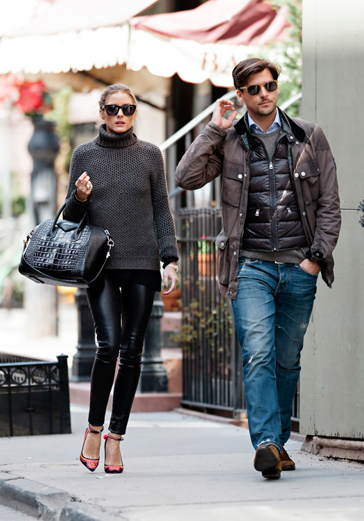 Olivia Palermo carries a black, crocodile-embossed Givenchy Antigona Bag (1)