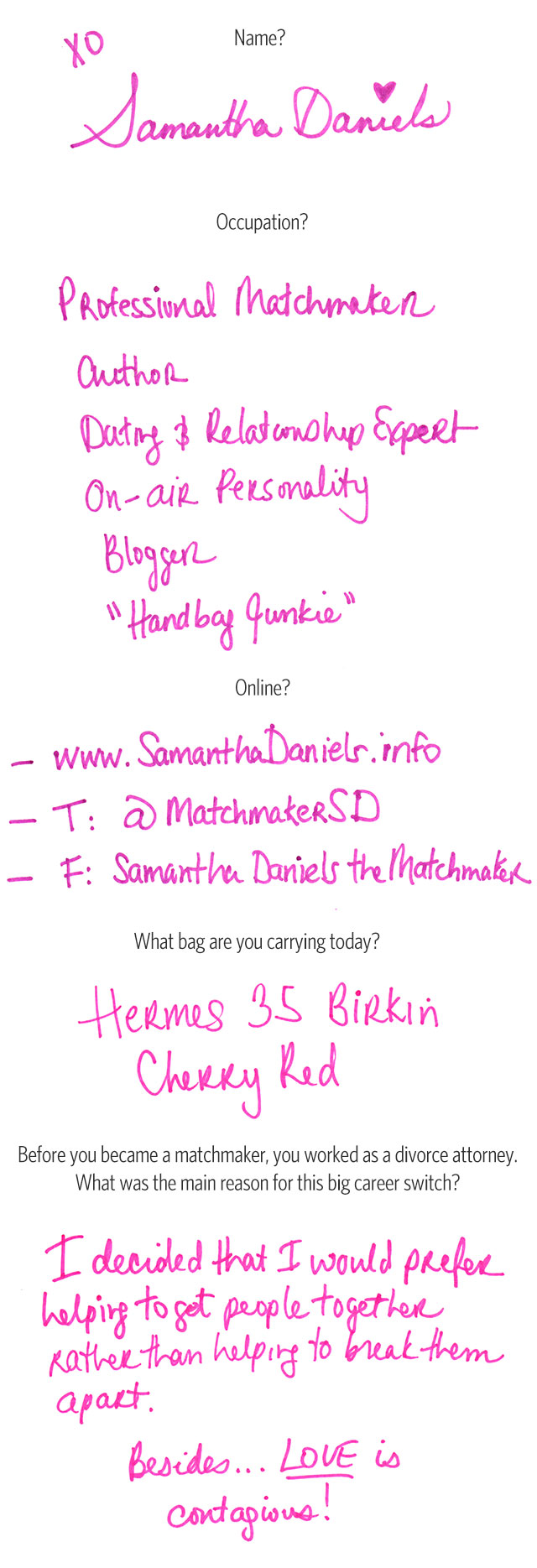 What's In Her Bag: Samantha Daniels (1)