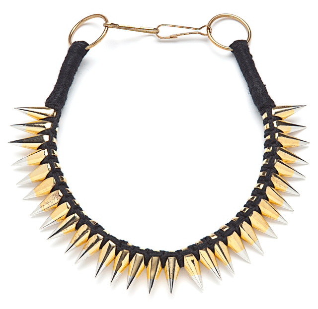 ALC Braided Leather Spike Necklace