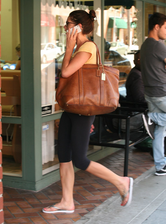 Ashley Greene carries a Coach Bleecker Legacy Weekend Tote (2)