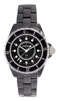 Chanel J12 Black Ceramic Diamonds Ladies Watch