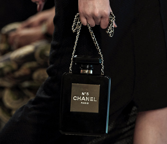 Chanel No. 5 Perfume Bottle Clutch Black