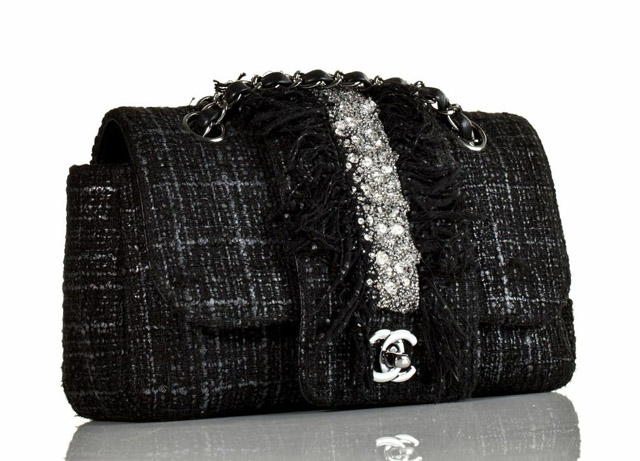 Chanel Tweed and Swarovski Classic Flap Bag