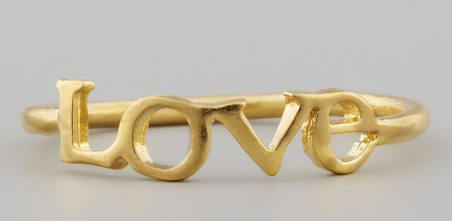 Dogeared Small Gold-Dipped Love Ring