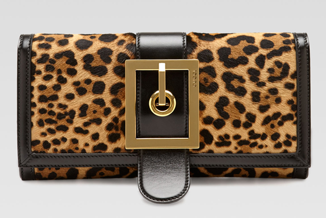 Gucci Lady Buckle Jaguar-Print Clutch