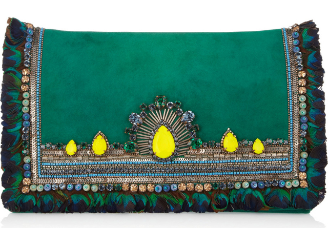 Matthew Williamson Embellished Suede Clutch