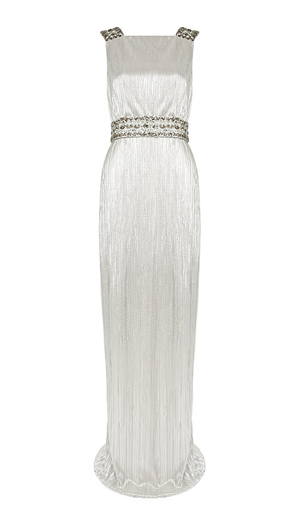 Notte by Marchesa Pleated Metallic Gown