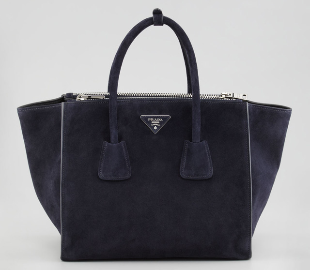 Prada Suede Twin Pocket Tote