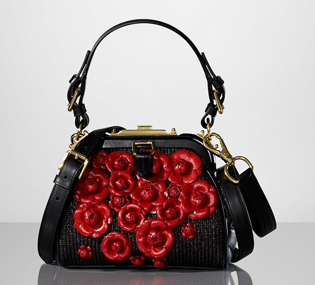 Ralph Lauren Rosette Raffia Madison Bag