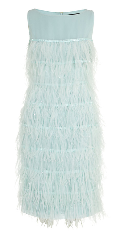 St. John Tiered Feather Cocktail Dress