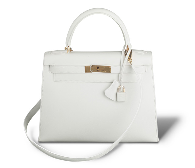 Hermes Kelly Bag White