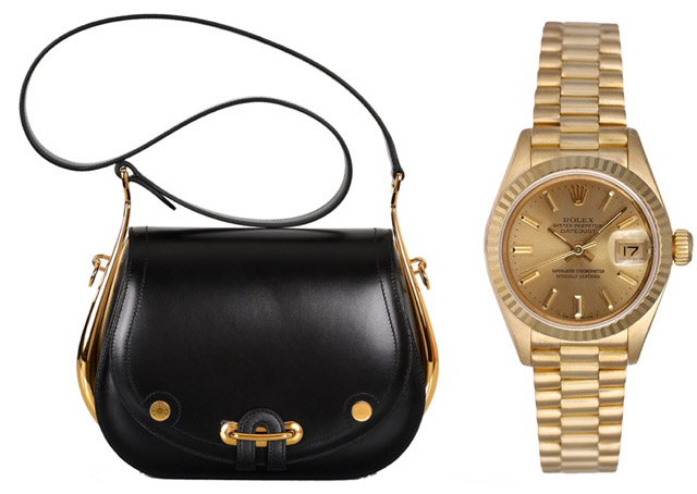 Classic Pair: Hermes Passe Guide Bag and Rolex President Gold Watch