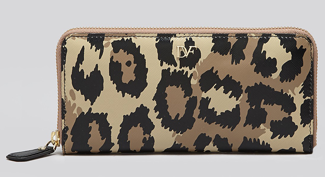 Diane von Furstenberg Leopard Zip Around Wallet