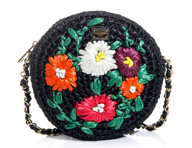 Dolce & Gabbana Glam Floral Raffia Bag