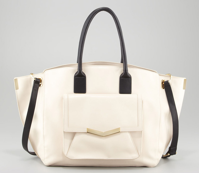 Time's Arrow Jo Leather Bicolor Pocket Tote