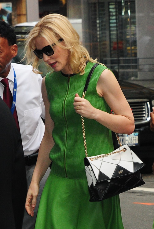 Cate Blanchett carries a Roger Vivier Prismick Bag in NYC (1)