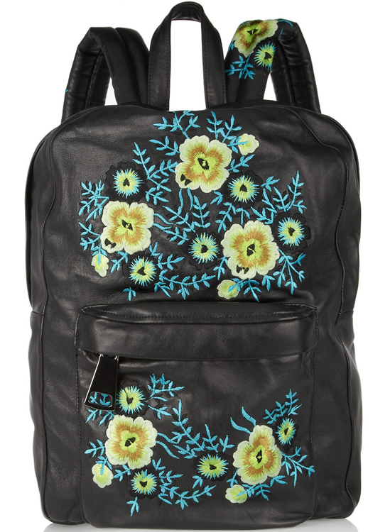 Christopher Kane Embroidered Leather Backpack