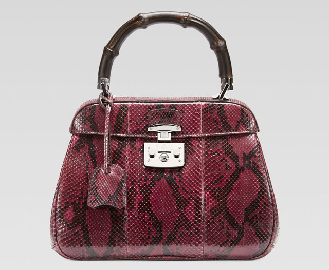 Gucci Lady Lock Python Bamboo Top Handle