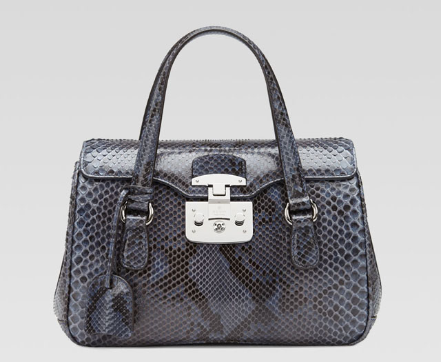 Gucci Lady Lock Python Top Handle