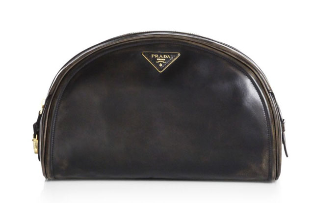 Prada Vitello Vintage Bowler Clutch