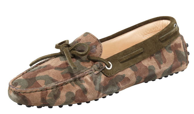 For Fall 2013, Camouflage is More Visible Than Ever 3 Tod's Camouflage Suede Driving Mocassin