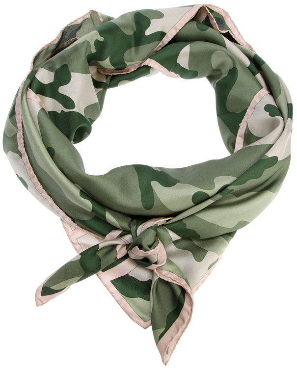 Valentino Camouflage Silk Scarf