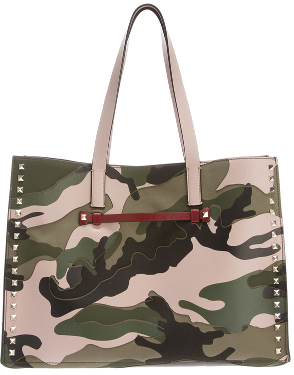 Valentino Rockstud Camouflage Shopper