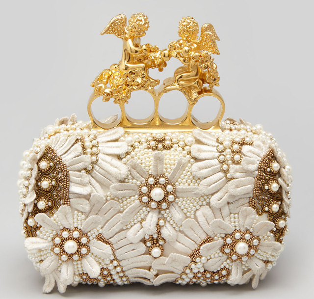 Alexander McQueen Embroidered Cherub Knuckle Duster Clutch