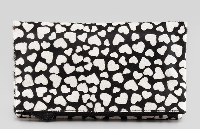 Alice + Olivia Hearts Me Calf Hair Clutch