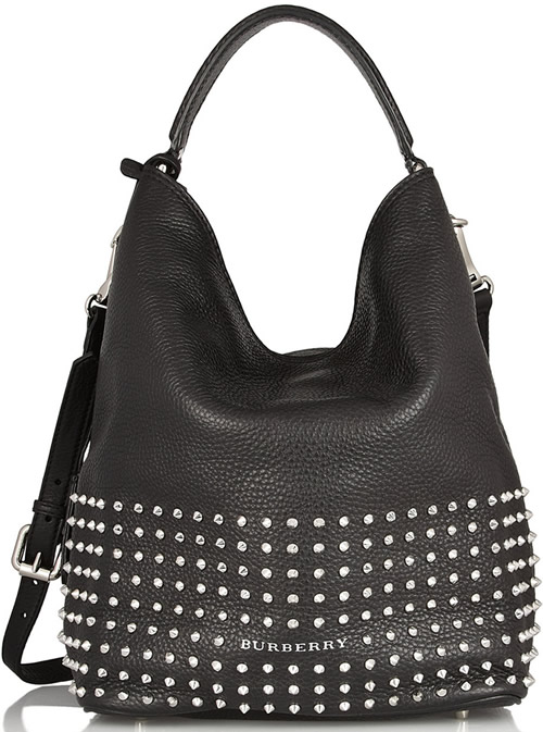 Burberry Studded Textured-Leather Tote