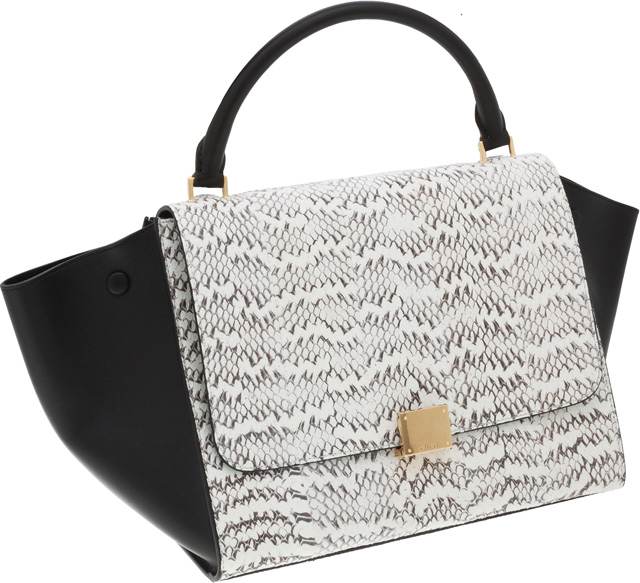Celine Trapeze Bag in Snakeskin and Leather