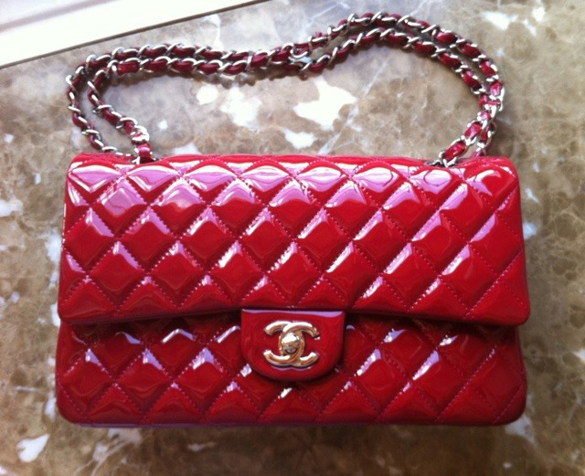 Chanel Flap Bag Red Patent Leather