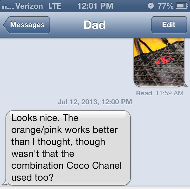 Dad Text Message Goyard