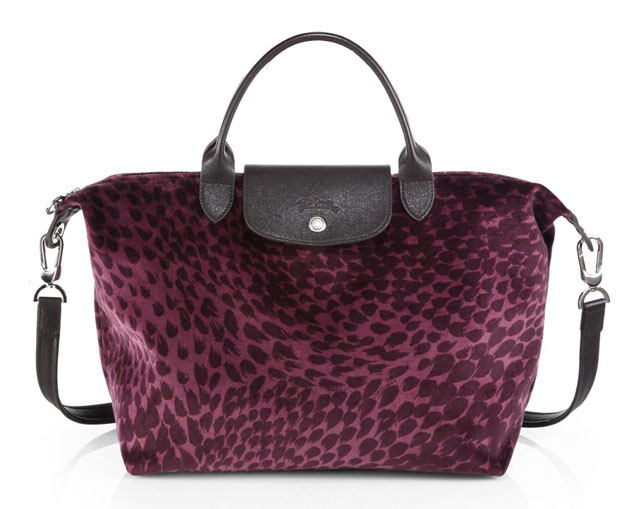 Longchamp Le Pliage Velvet Printed Top Handle Bag