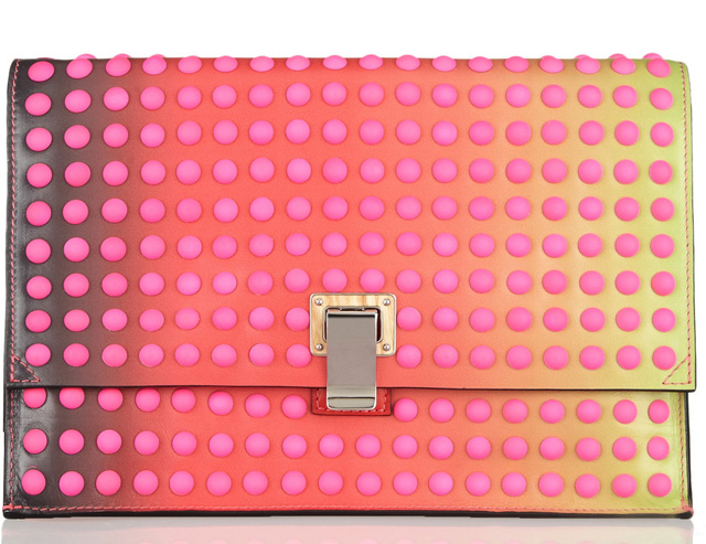 Proenza Schouler Studded Degrade Leather Clutch