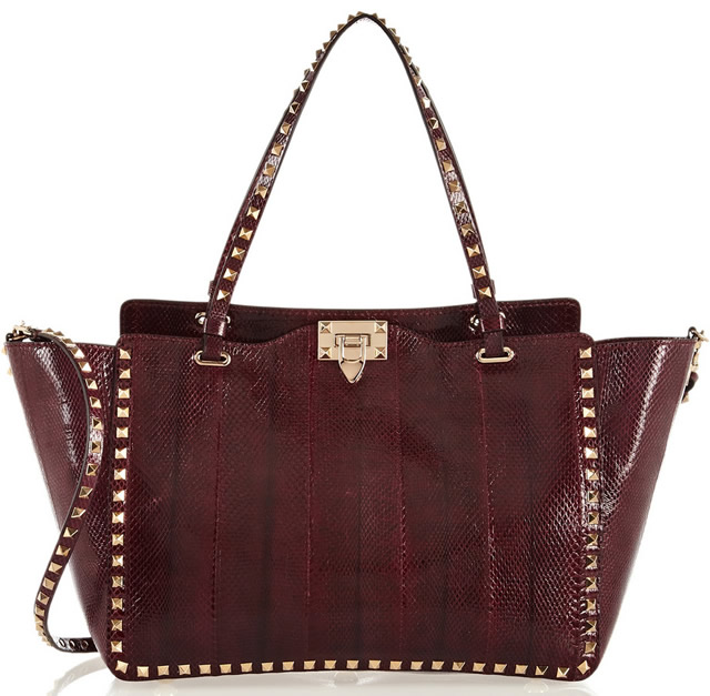 Valentino The Rockstud Watersnake Trapeze Bag