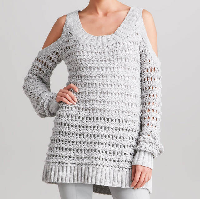 Donna Karan Cold-Shoulder Sweater